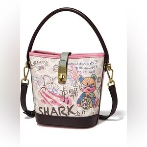 FOXLOVER Fabric Bucket Crossbody Bags for Women Top-Handle